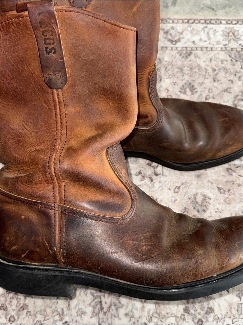 Red Wing 4436 PECOS Leather Boot Brown USA Steel Toe Workwear Mens - sz 13 B